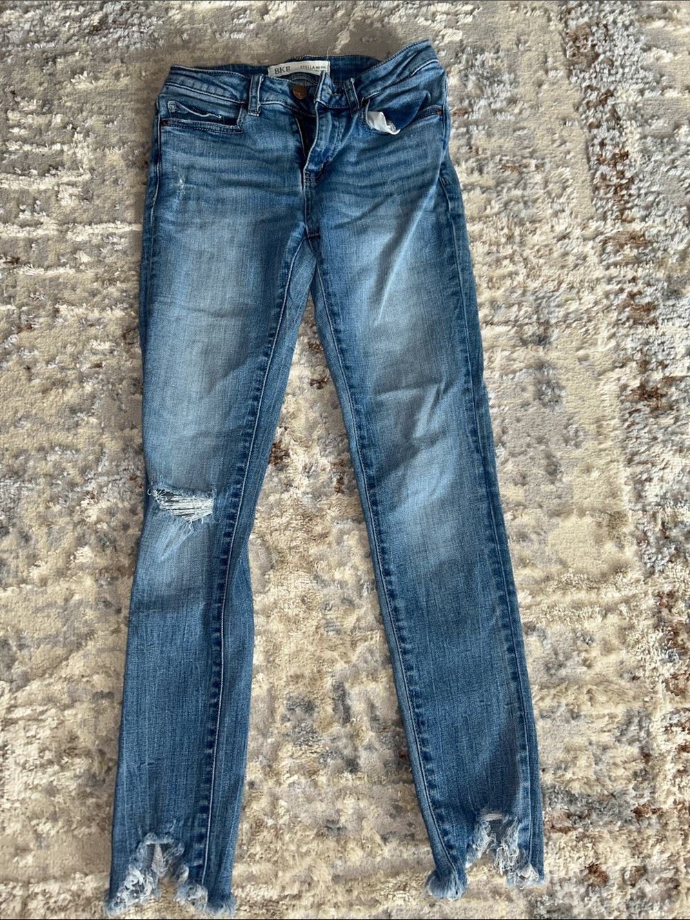 BKE Women's Light Blue Distressed Skinny Jeans, size 25